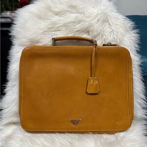 Prada Tan Leather Briefcase